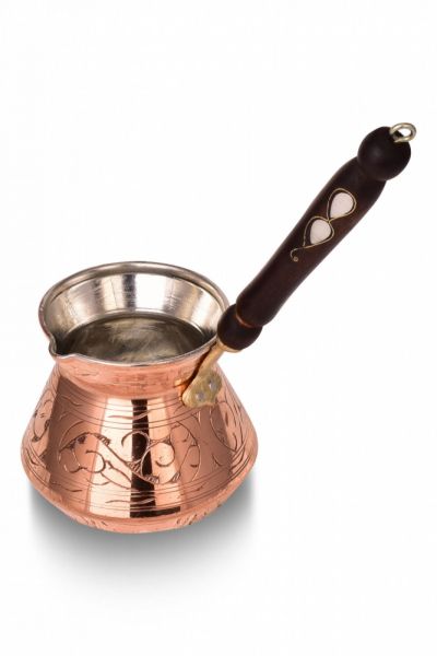 Copper Coffee Pot -With Wooden Handle - 2